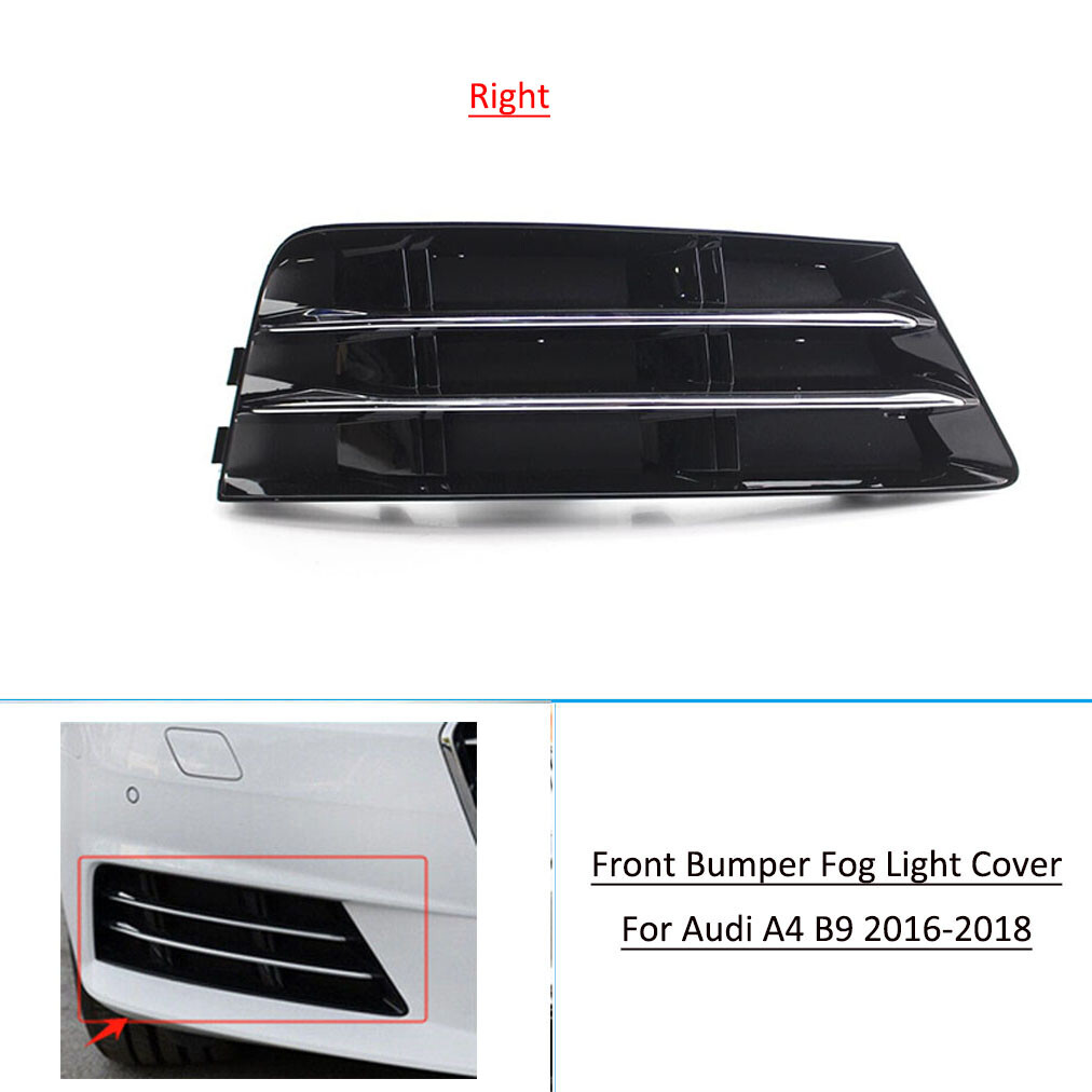 Front Bumper Fog Light Grille Cover Lower For Audi A4 B9 2016-2018 2017 Right
