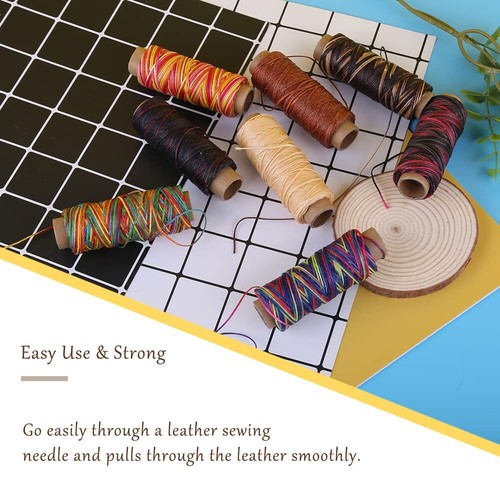 Leather Thread 8 Colors 150D 1mm Waxed Thread Cord for Hand Stitching Bracele... - Picture 6 of 6
