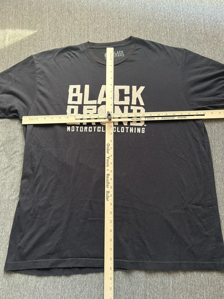 Black Brand Motorcycle T-Shirt Men’s Size XL Black Skull Design - Image 3 of 4