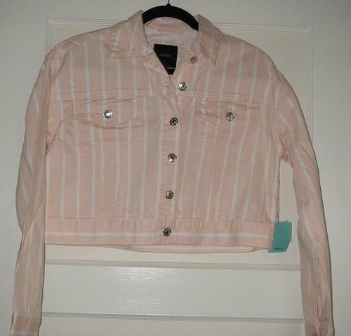 Forever 21 Pink White striped denim 