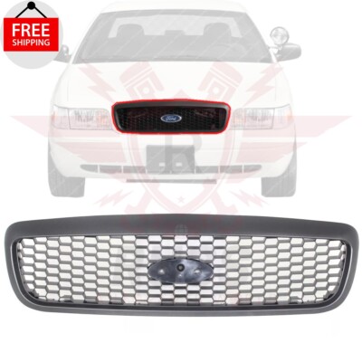 New Front Grille Assembly Textured Gray Fits 2001-2011 Ford Crown Victoria 4.6L