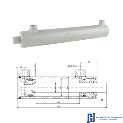 Hydraulikzylinder doppeltwirkend CJ2F-40/22/250, Universell ohne Befestigung   