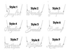 PERSONALIZED SILVER NAME PLATE NECKLACE Any name Any Style Ship from US