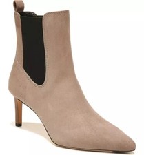  550 VERONICA BEARD Leeland Pointed Toe Chelsea HEEL Boot Taupe SUEDE 7  MF26 
