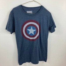 Boys Marvel Captain America Tee Shirt Gray Blue S