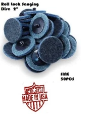 50 Pc 2" Fine Roloc Scotch Pads Roll Lock Surface Sanding Disc Made in USA