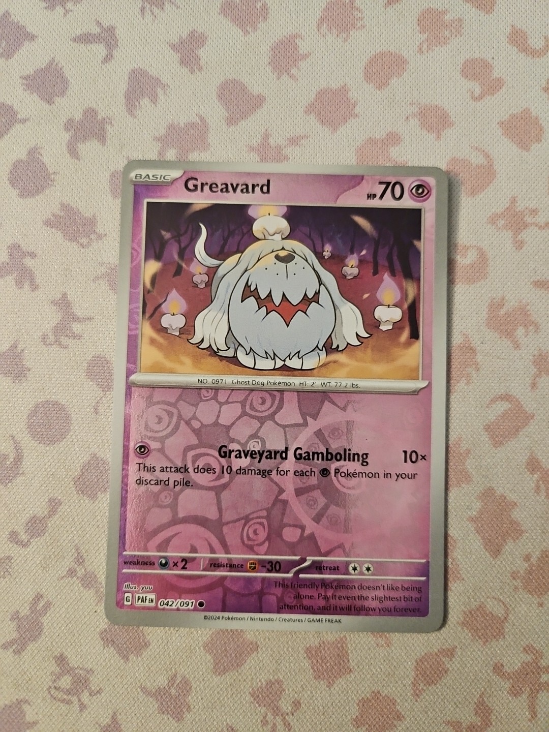 Greavard 42/91 - Reverse holo - Pokemon Paldean Fates - NM