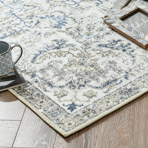 BOHO Vintage Rug Indoor Flodable Thin Rug Retro Accent Rug Non Slip Rug - Picture 26 of 36