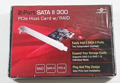 Vantec UGT-ST420R 2-Port SATA II 300 PCIe Host Card with RAID (NEW SEALED)