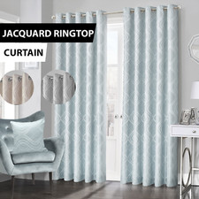 Dimout Eyelet Curtains Jacquard Fully Lined Ringtop Thermal Cushion Cover