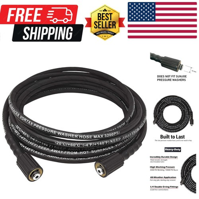 #ad 1 4quot; x 30FT Heavy Duty Pressure Washer HoseM22 14mm 3200 PSI Steel Wire Br... $61.59