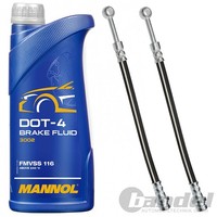 2Xbremsschlauch HINTERACHSE+1L Mannol DOT 4 Passend FüR Hyundai Terracan (Hp)