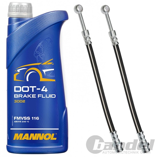 2Xbremsschlauch HINTERACHSE+1L Mannol DOT 4 Passend FüR Hyundai Terracan (Hp)-image