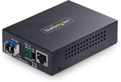 Startech Single-Mode (SM) LC Fiber Media Converter for 10/100/1000 Networks, Sta