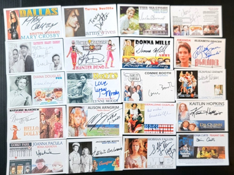 FREE SHIPPING 20 AUTOGRAPHED CELEBS MOVIES/TV RELATED 3X5 INCH INDEX CARDS LOT H
