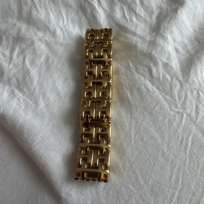 Bernard Hurtig Collection Gold Tone Bracelete Strap Rivered Link  H 