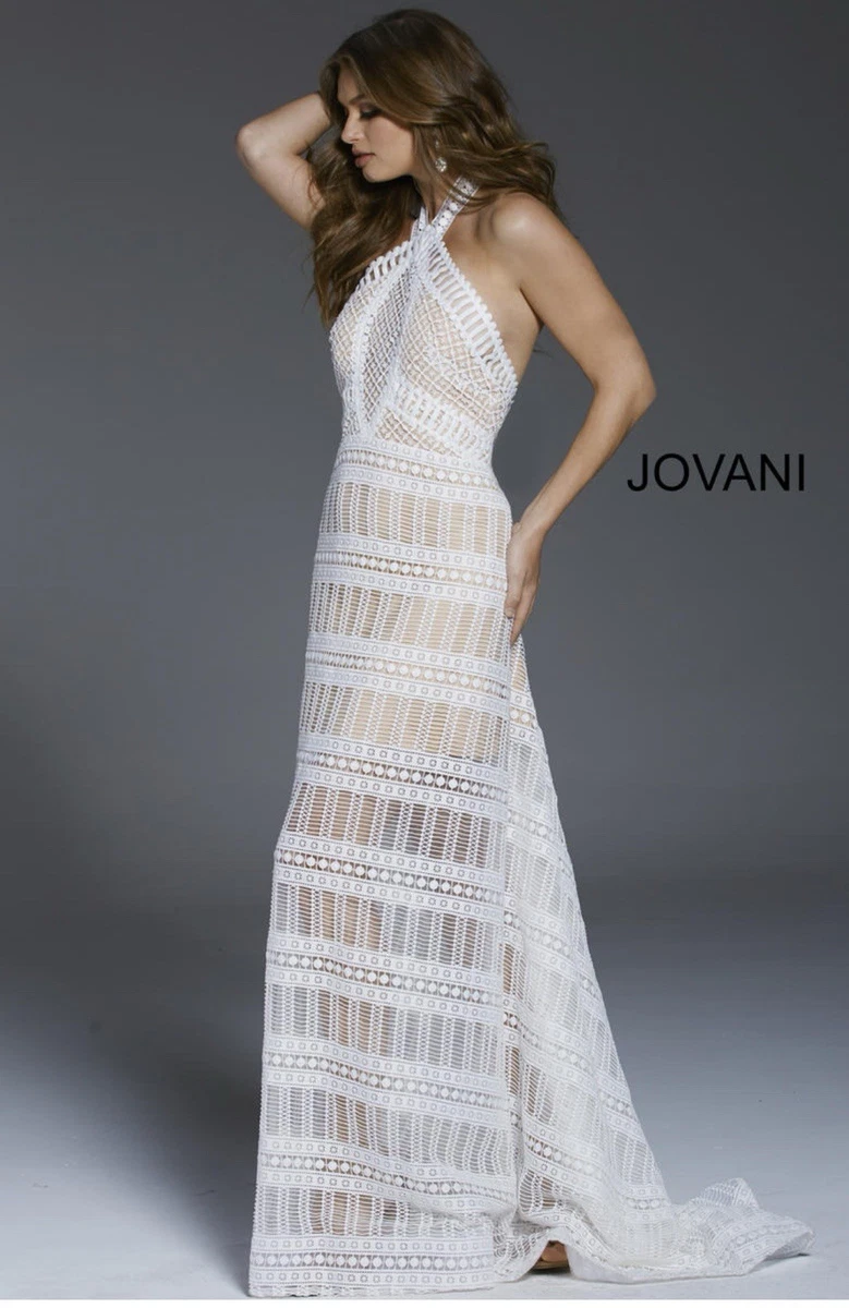 open lace back dress Zapaka Women Sparkly White Prom Dress Mermaid Spaghetti Straps Sequins Long Party Dress, White / L main image 1