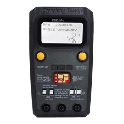 ESR02 Pro Digital Tester for Transistors Diodes and For SMD Components with LCD