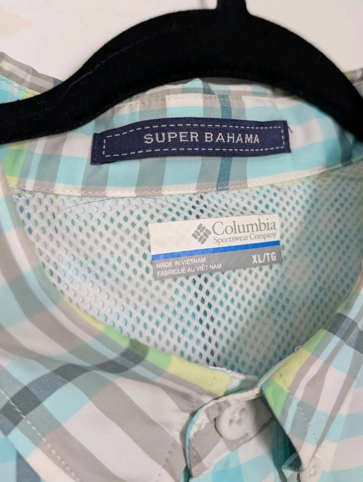 Camisa de pesca Columbia PFG Super Bahama XL a cuadros ventilada nueva con etiquetas malla UPF 30 Foto 4 de 4