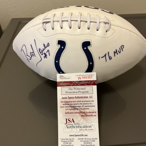 BERT JONES BALTIMORE COLTS JSA/COA SIGNED FOOTBALL- "#14 / 76 MVP". Super Bowl