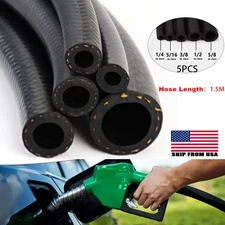5PACK Car Fuel Line Oil Cooling Hose Gas Lines Rubber NBR Push on Hose  1.5Meter