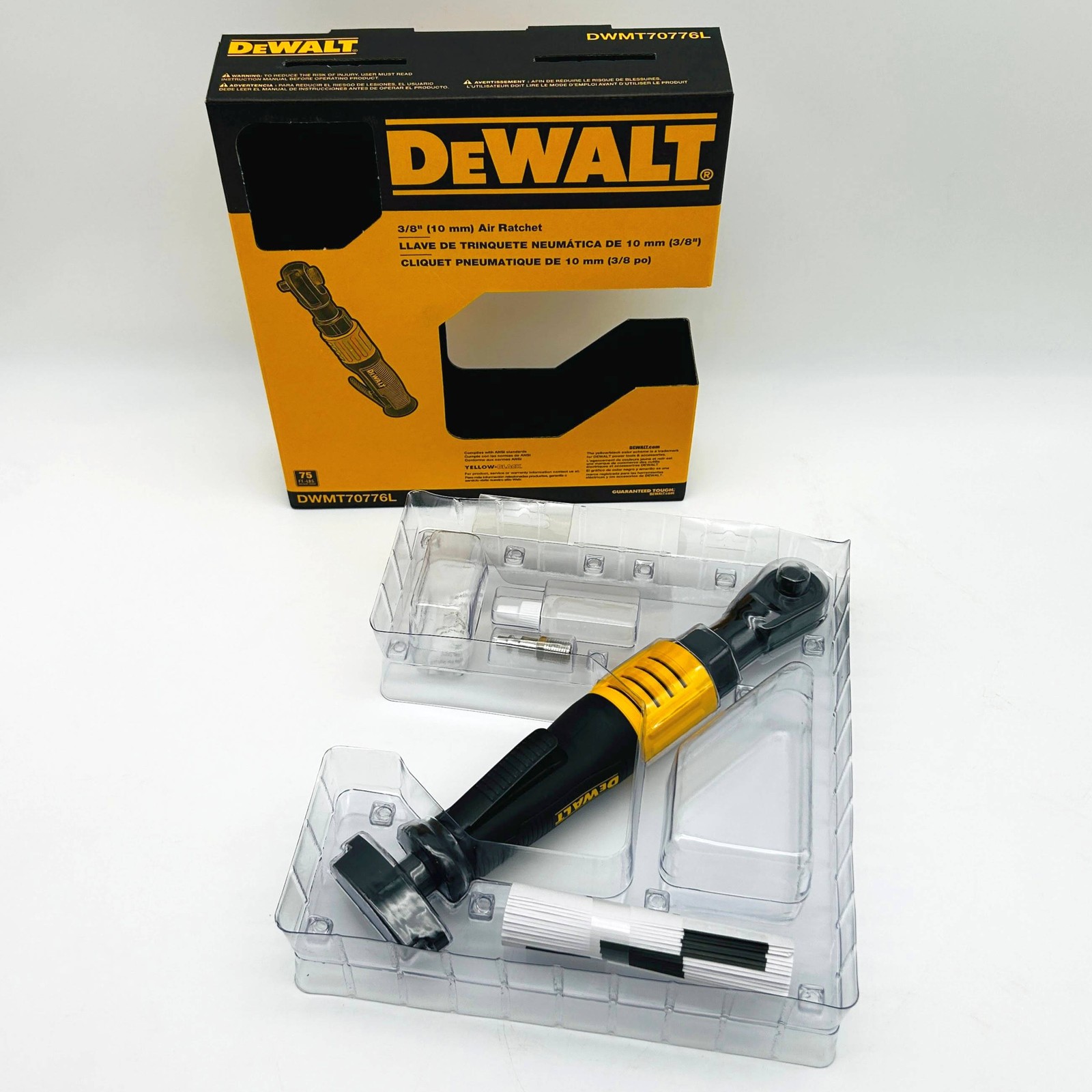 Dewalt DWMT70776L Air Ratchet 3/8 Drive Pneumatic 75 Ft-Lbs 