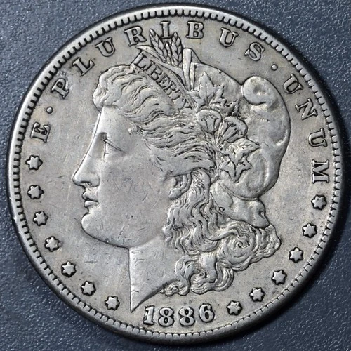 1886-S $1 MORGAN SILVER DOLLAR KM# 110 Grade:  XF+ A6127