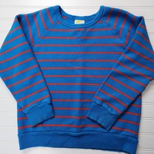 Crazy 8 Kids Size 10/12 Blue Red Stripe Long Sleeve Crewneck Sweatshirt