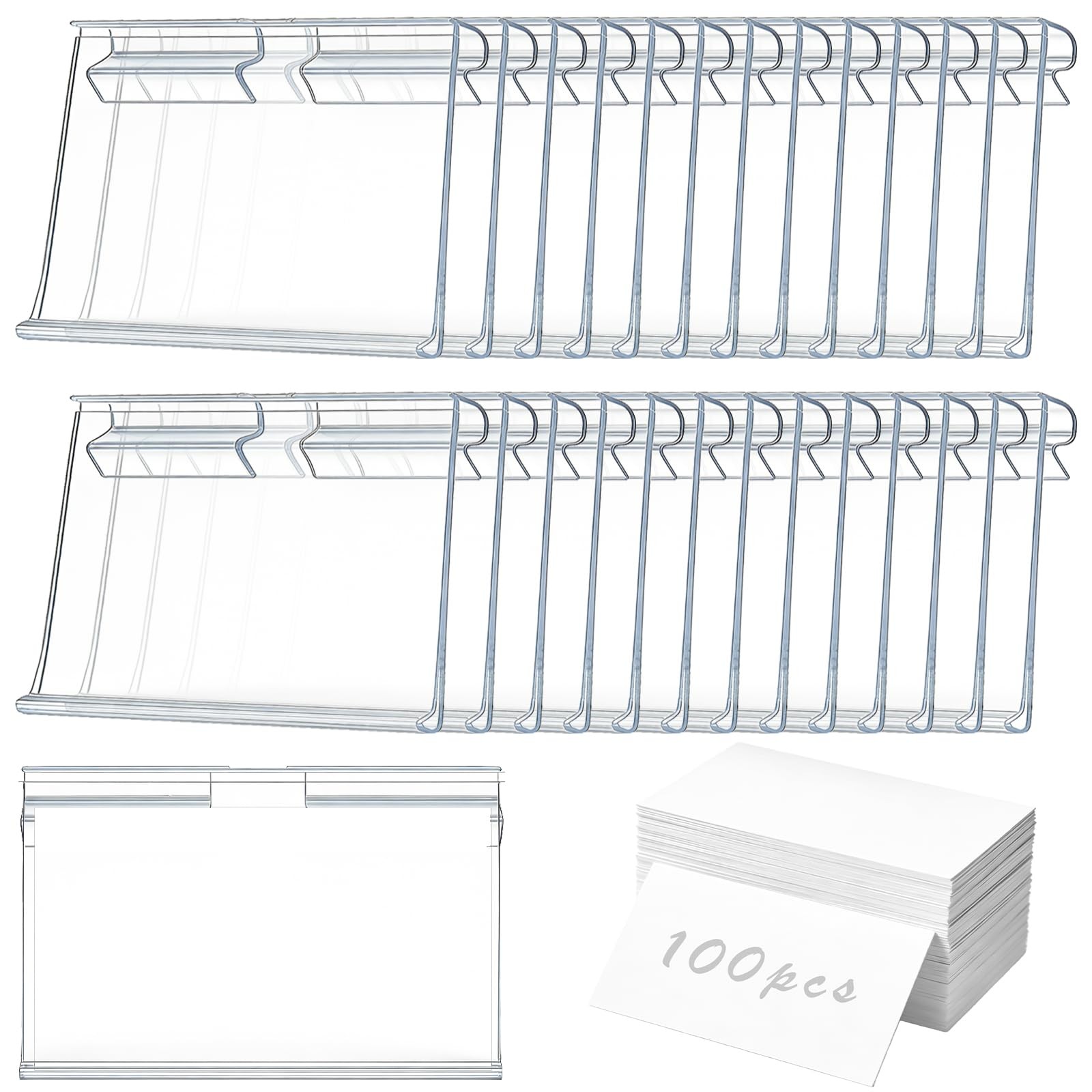 Porte-étiquettes de 6x4,2cm pour étagères de cuisine, dressing et buanderie organisée