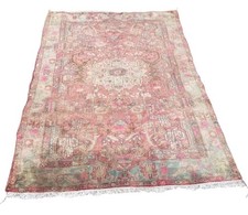 Vintage Hand Knotted Rug 240x150cm Faded Pastel Middle Eastern Style Carpet