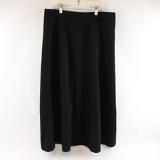 Vintage Requirements Solid Black A-Line Midi Skirt Women's Size 8