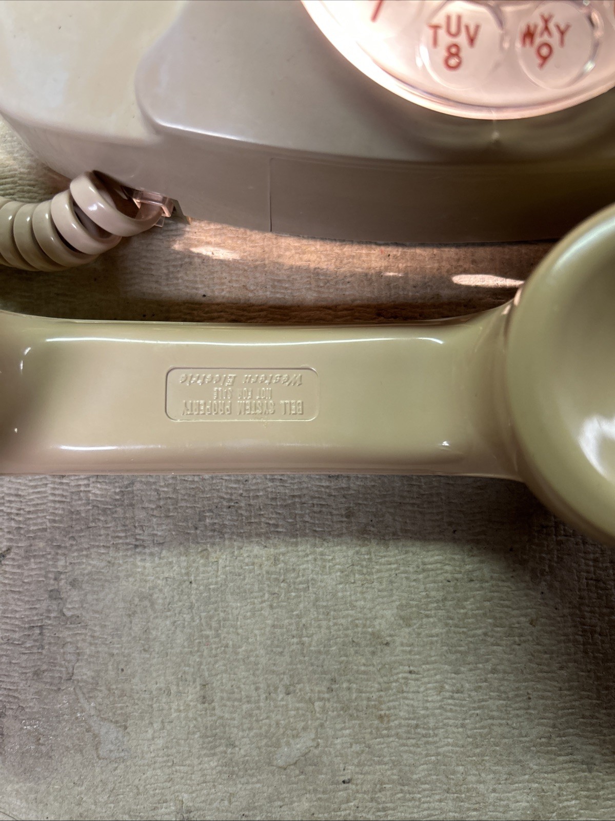 Authentic Vtg Beige Rotary Princess Phone 702BM Transformer Lights Up! 1960s