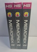 Memorex HS Video Cassette Tape Lot Of 3, 120 High Standard VHS, NEW, SEALED
