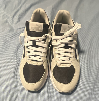 PUMA Men s Low Top Lace-Up Athletic Sneakers White/Black Colorblock