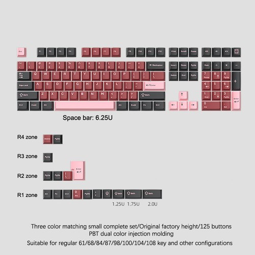 126 Keys Double Shot Keycap PBT Cherry Mechanical Game Keyboard Keyboard Key Cap - Afbeelding 9 van 20