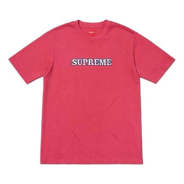 T shirt Supreme Floral Logo Rouge Poussière Taille Medium (FW18)