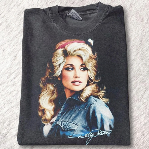 Dolly Parton Country Music Tour Vintage Charcoal Graphic T-Shirt