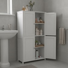Elegant 4-Door Shaker Cabinet with Adjustable Shelves for Versatile Home Storage