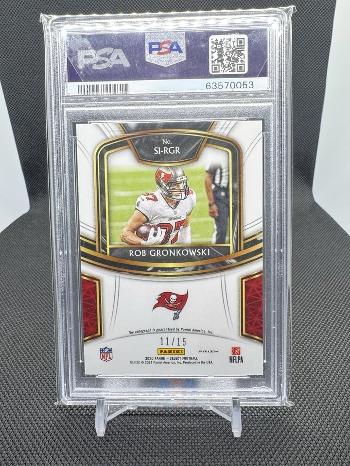 2020 Panini Select Signatures Rob Gronkowski Tie-Dye #/15 Gem Mint PSA 10 - Image 4 of 4