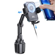 Wireless Car Charger Car Cup Phone Holder 15W Fast Charging Auto Clamping Car...