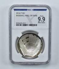 2014-p Baseball Hall Of Fame Commemorative Silver Dollar Proof 9.9 Ucam Ngc X