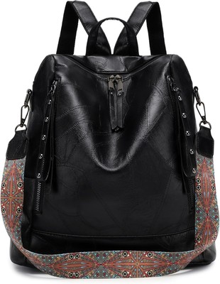 Telena Backpack Purse for Women PU Leather Anti Theft Large Ladies Shoulder F...
