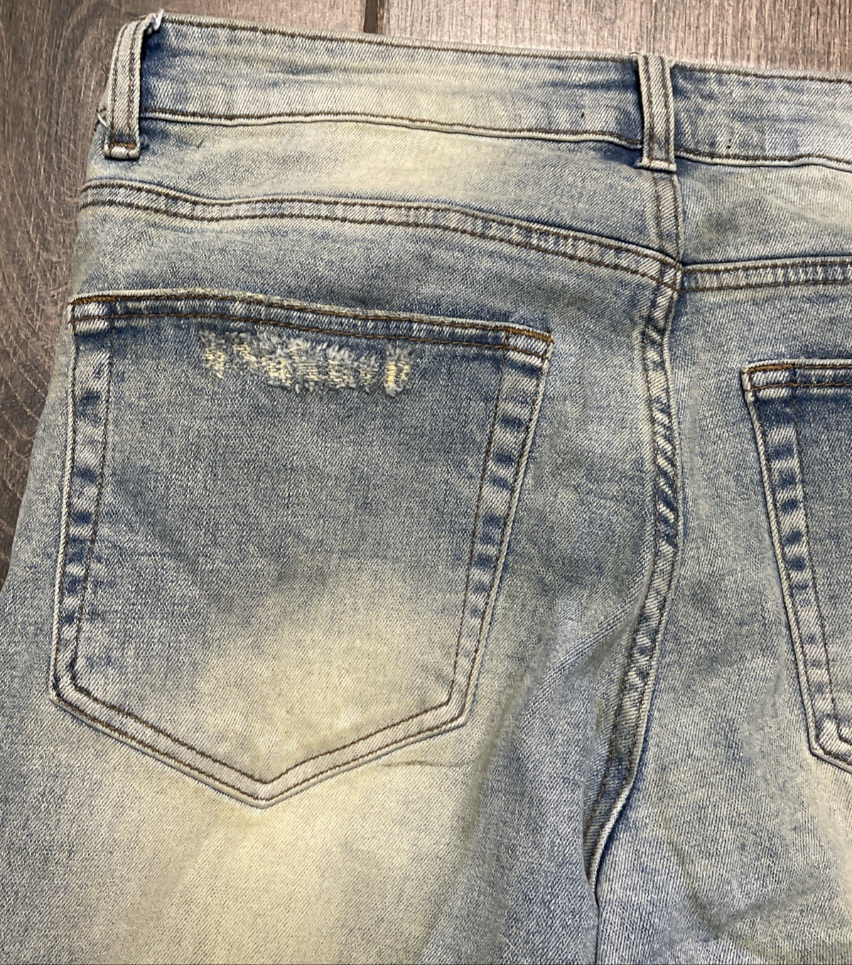 Vintage THRT Patchwork Distressed Denim Jeans Siz… - image 9