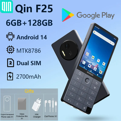 QIN F25 4G Mini Smartphone 6+128GB QWERTY Tastatur +3,54'' Touchscreen Android 14