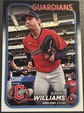 2024 Topps Update Gavin Williams #US294 Cleveland Guardians ROOKIE Card!. rookie card picture
