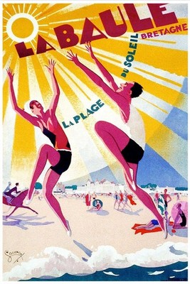 La Baule Brittany France French Vintage Travel Poster Print
