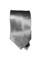 Regis Men  s Silk Satin Silver Traditional Wedding Event Formal Tie