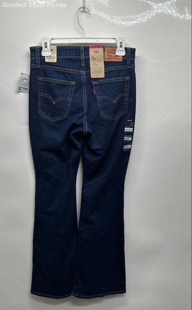 Levi Strauss & Co. Womens 726 Blue High-Rise Flared Jeans Pants Sz 28x30 W/Tags thumbnail 2