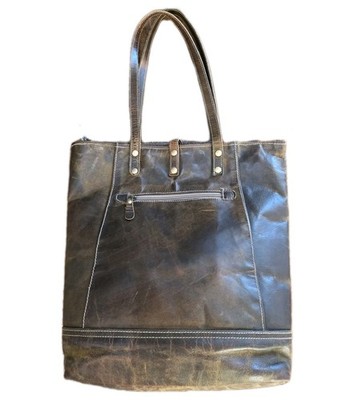 Myra Trax Tote Bag Genuine Brown Distressed Leather Purse Laptop Teacher Work