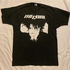 RARE Vintage THE CURE Robert Smith 80s Band Black Shirt XL *DARN WORLD SHIRTS*